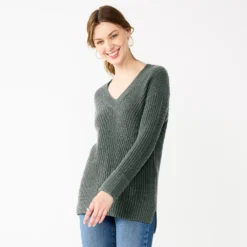 Women's Nine West Stitch Front V-Neck Sweater 16 Women's Nine West Stitch Front V-Neck Sweater -Deals My Glow Wardrobe Store 5585833 Signature Green