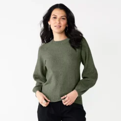Women's Nine West Texture Sleeve Sweater -Deals My Glow Wardrobe Store 5586482 Infantry Olive