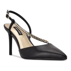 Nine West Gisha Women's Chain Link High Heel Dress Pumps -Deals My Glow Wardrobe Store 5618718 Black