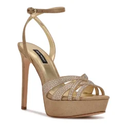 Nine West Go Big Women's Platform Dress Sandals -Deals My Glow Wardrobe Store 5619366 Gold