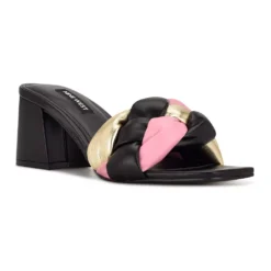 Nine West Gotit Women's Block Heel Sandals -Deals My Glow Wardrobe Store 5619367 Black Multi