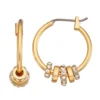 Nine West Gold Tone Rondelle Hoop Earrings -Deals My Glow Wardrobe Store 5646293