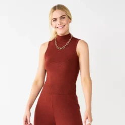 Women's Nine West Mockneck Sweater Tank -Deals My Glow Wardrobe Store 5651501 Cherry Merlot