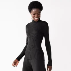 Women's Nine West Long Sleeve Mockneck Sweater