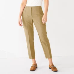Petite Nine West High-Waisted Tapered Pants -Deals My Glow Wardrobe Store 5658113 Khaki