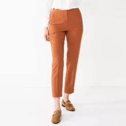 Women's Nine West Curvy High-Waisted Tapered Pants -Deals My Glow Wardrobe Store 5659773 Baked Nutmeg