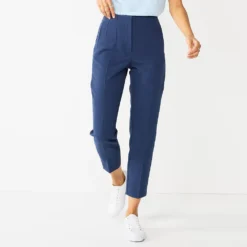 Women's Nine West High-Waisted Tapered Pants -Deals My Glow Wardrobe Store 5659834 Resolute Blue