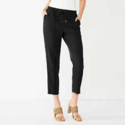 Women's Nine West Line Plaid Pintuck Jogger Pants -Deals My Glow Wardrobe Store 5675305 Mineral Black