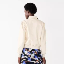 Women's Nine West Faux-Leather Aviator Jacket -Deals My Glow Wardrobe Store 5676338 ALT