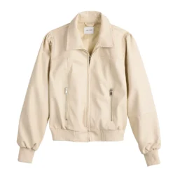 Women's Nine West Faux-Leather Aviator Jacket -Deals My Glow Wardrobe Store 5676338 ALT5