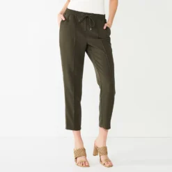Petite Nine West Twill Pintuck Jogger Pants -Deals My Glow Wardrobe Store 5676419 Olive Landis