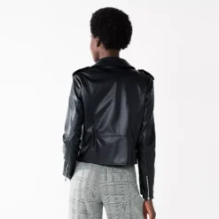 Women's Nine West Faux-Leather Moto Jacket -Deals My Glow Wardrobe Store 5676864 ALT