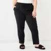 Plus Size Nine West Twill Pintuck Jogger Pants -Deals My Glow Wardrobe Store 5683816 Mineral Black