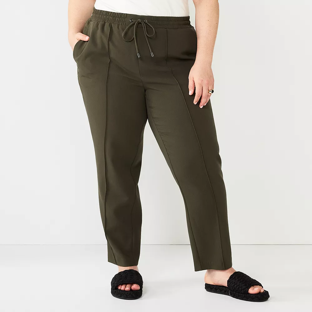 Plus Size Nine West Twill Pintuck Jogger Pants 5 Plus Size Nine West Twill Pintuck Jogger Pants - Image 3