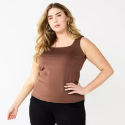 Plus Size Nine West Sculpt Squareneck Tank 11 Plus Size Nine West Sculpt Squareneck Tank -Deals My Glow Wardrobe Store 5684852 Amethyst Raisin
