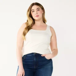 Plus Size Nine West Sculpt Squareneck Tank 10 Plus Size Nine West Sculpt Squareneck Tank -Deals My Glow Wardrobe Store 5684852 Daisy Dew