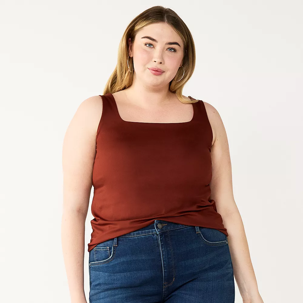 Plus Size Nine West Sculpt Squareneck Tank 7 Plus Size Nine West Sculpt Squareneck Tank - Image 5
