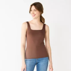 Women's Nine West Sculpt Squareneck Tank -Deals My Glow Wardrobe Store 5685034 Amythest Raisin