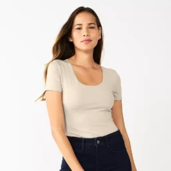 Women's Nine West Sculpt Short Sleeve Scoopneck Bodysuit -Deals My Glow Wardrobe Store 5685482 Daisy Dew