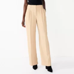 Women's Nine West High-Waisted Wide-Leg Trouser Pants -Deals My Glow Wardrobe Store 5692304 Khaki