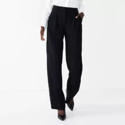 Women's Nine West High-Waisted Wide-Leg Trouser Pants