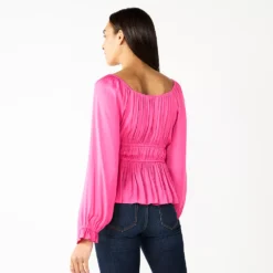 Women's Nine West Long Sleeve Sweetheart Peplum Top -Deals My Glow Wardrobe Store 5697209 ALT