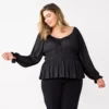 Plus Size Nine West Long Sleeve Sweetheart Peplum Top 1 Plus Size Nine West Long Sleeve Sweetheart Peplum Top -Deals My Glow Wardrobe Store 5697509 Mineral Black