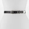 Women's Nine West Triple D Ring Belt -Deals My Glow Wardrobe Store 5699458 Black Silver