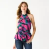 Women's Nine West Sleeveless Pleated Peplum Top -Deals My Glow Wardrobe Store 5699803 Pink Abstract