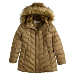 Women's Nine West Faux-Fur Hood Puffer Jacket -Deals My Glow Wardrobe Store 5725591 ALT5