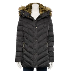 Women's Nine West Faux-Fur Hood Puffer Jacket