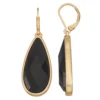 Nine West Gold Tone Black Teardrop Earrings -Deals My Glow Wardrobe Store 5736982