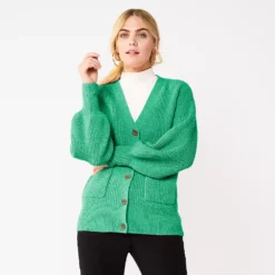 Women's Nine West Drop Shoulder Blouson Sleeve Cardigan -Deals My Glow Wardrobe Store 5765002 Jade