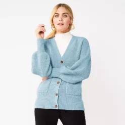 Women's Nine West Drop Shoulder Blouson Sleeve Cardigan -Deals My Glow Wardrobe Store 5765002 Mystic Creek