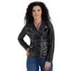 Women's Nine West Faux-Leather Biker Jacket -Deals My Glow Wardrobe Store 5766199 Black
