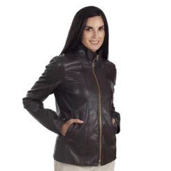 Women's Nine West Classic Faux-Leather Biker Jacket