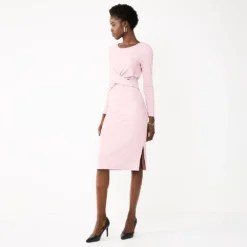 Women's Nine West Ribbed Long Sleeve Dress -Deals My Glow Wardrobe Store 5766567 Washed Grape