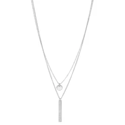 Nine West 2 Row Bar Pendant Necklace