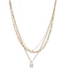 Nine West 3 Row Pave Padlock Necklace -Deals My Glow Wardrobe Store 5769611