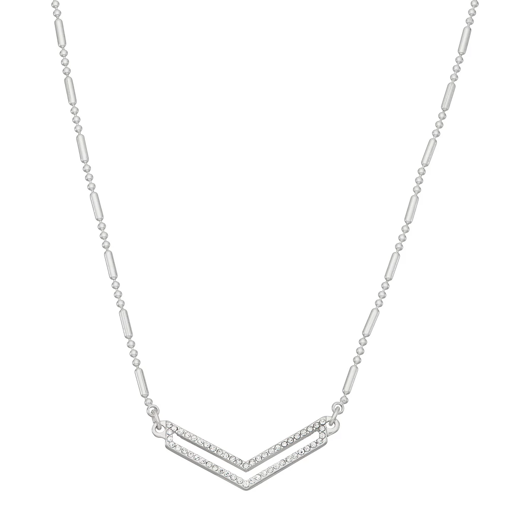 Nine West Pave Chevron Pendant Necklace 3 Nine West Pave Chevron Pendant Necklace
