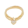 Nine West Gold Tone Heart Locket Stretch Bracelet