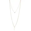 Nine West Gold Tone 2 Row Bar Pendant Necklace