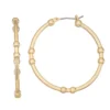 Nine West Gold Tone Ball Click It Hoop Earrings