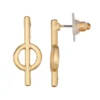 Nine West Gold Tone Linear Drop Post Earrings -Deals My Glow Wardrobe Store 5770345