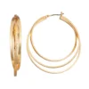 Nine West Triple Row Hoop Earrings -Deals My Glow Wardrobe Store 5770821