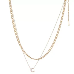 Nine West Multi-Row Initial "C" Pendant Necklace