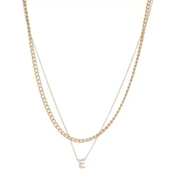 Nine West Multi-Row Initial "E" Pendant Necklace