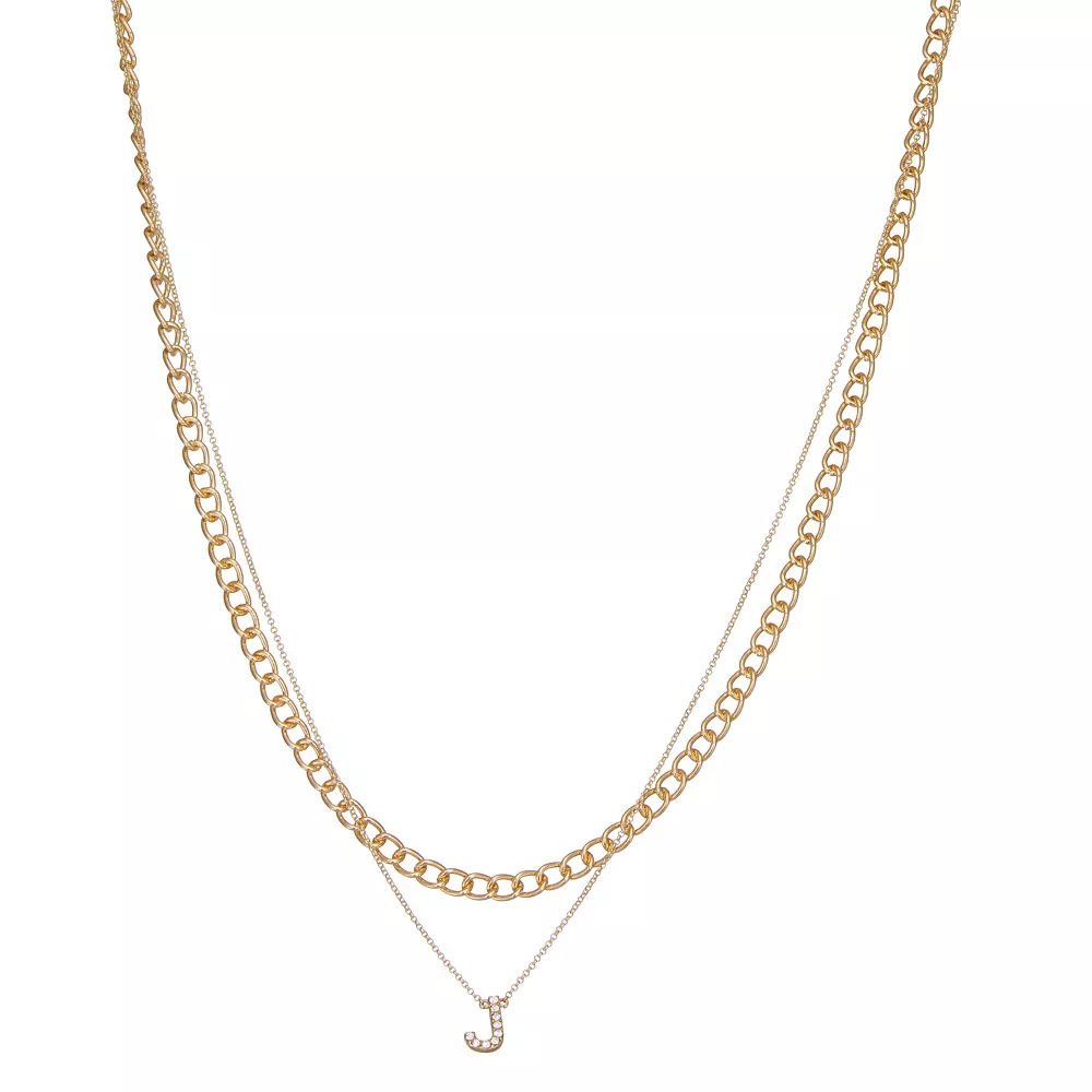 Nine West Multi-Row Initial "J" Pendant Necklace 3 Nine West Multi-Row Initial "J" Pendant Necklace