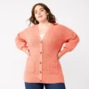 Plus Size Nine West Drop Shoulder Blouson Sleeve Cardigan -Deals My Glow Wardrobe Store 5776691 Marine Coral