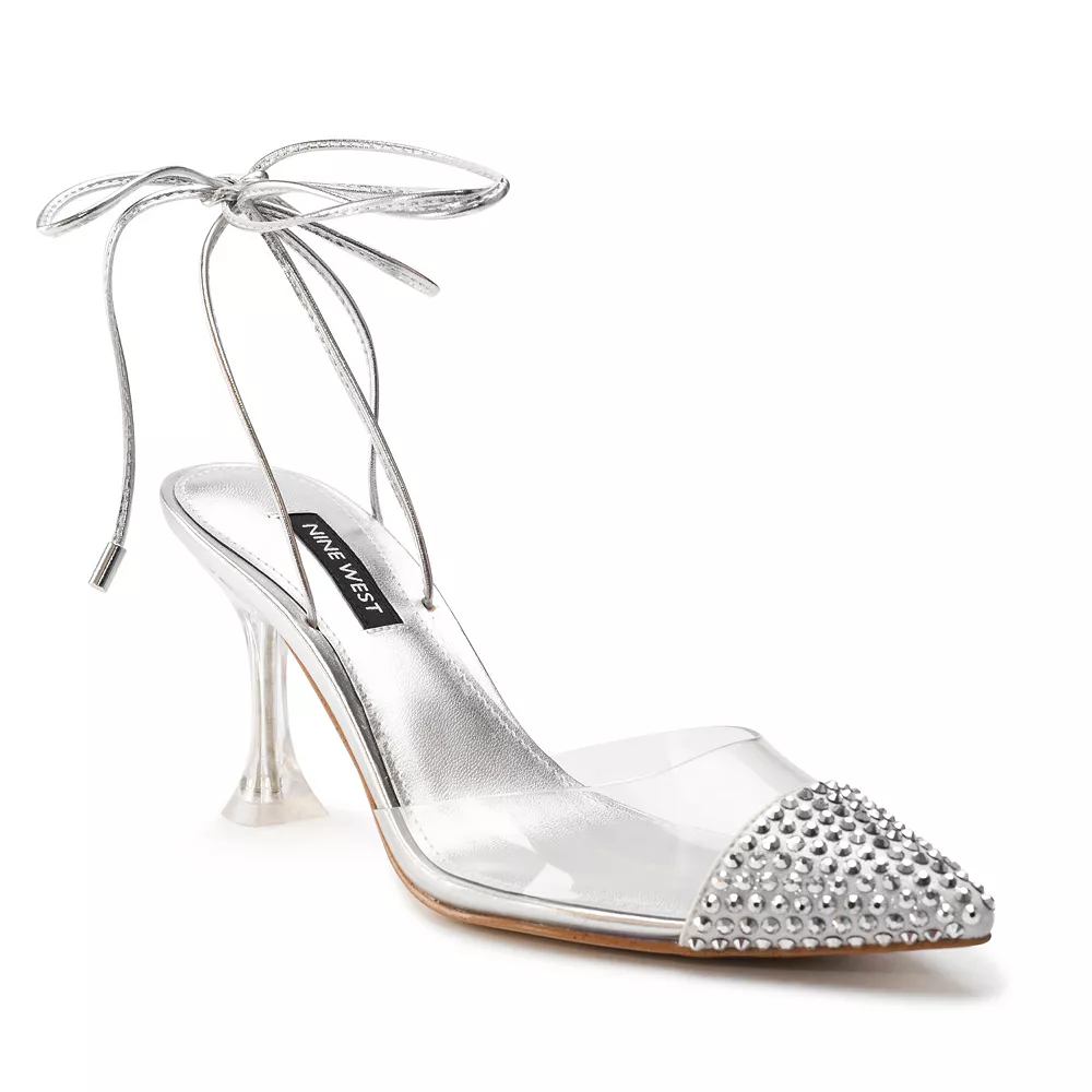 Nine West Haina Women's Ankle Wrap Rhinestone High Heels 3 Nine West Haina Women's Ankle Wrap Rhinestone High Heels